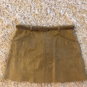 Joie Leather Camel Brown Mini Skirt Medium Size